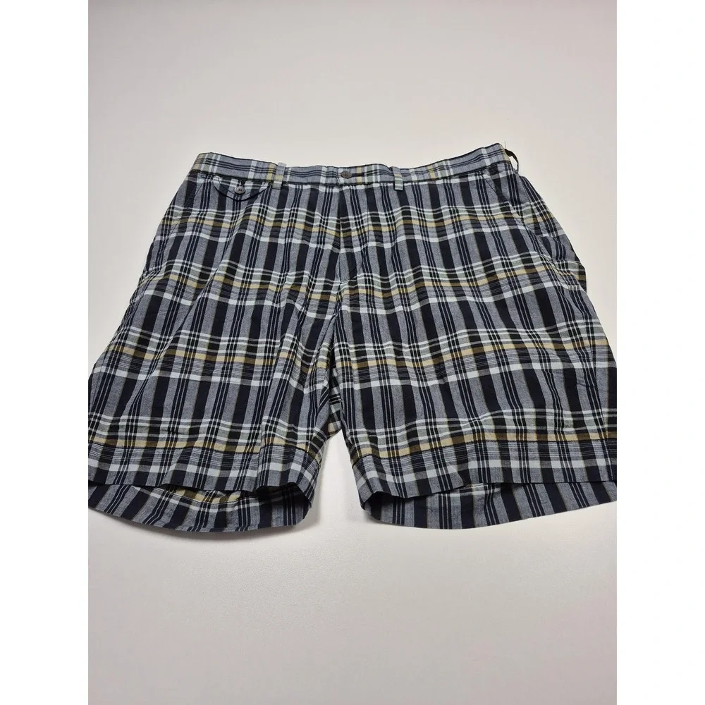VTG Polo Ralph Lauren Madras Plaid Shorts Men's 34 Blue Plaid Chino